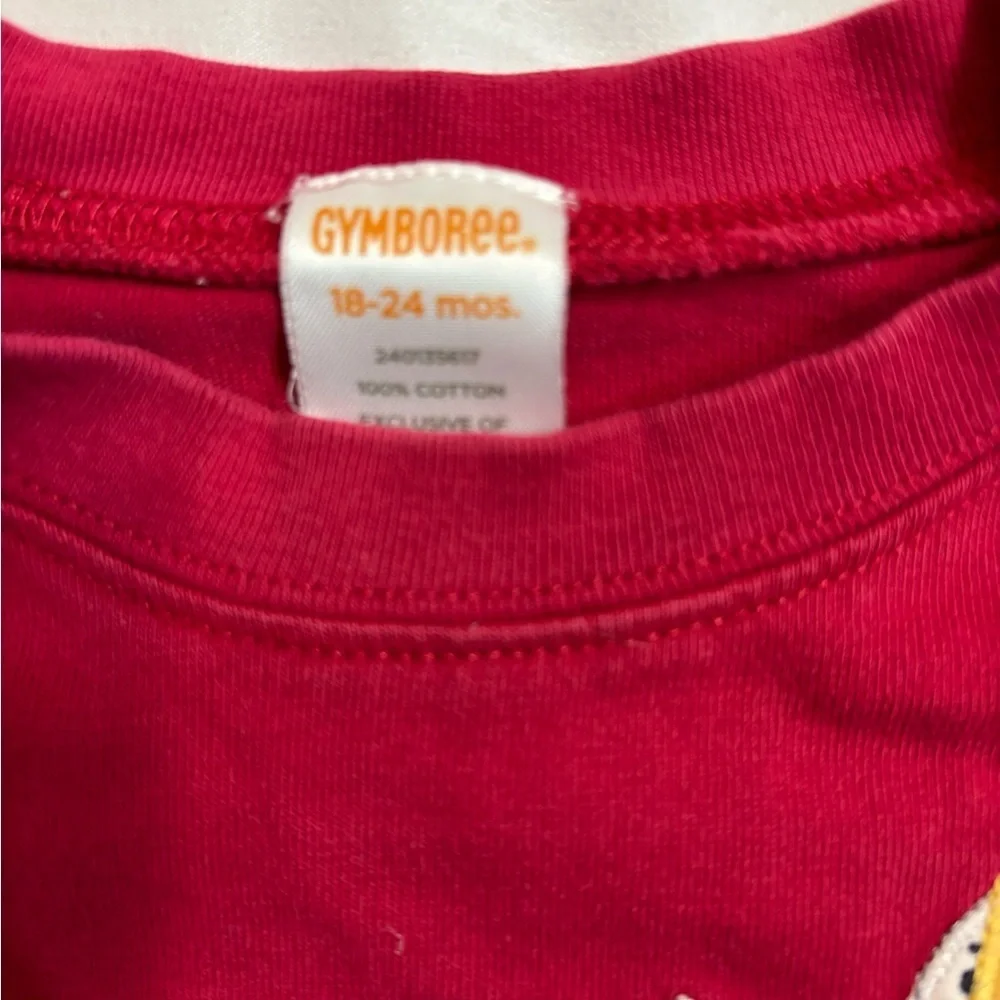 Gymboree Red Short Sleeve Tee with Ladder and Dalmatian firefighter theme 18-24m